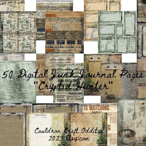 Cryptid Investigator Junk Journal Kit 50 Digital Pages of 100+ Graphics Paranormal Ephemera, Limited Sale Use