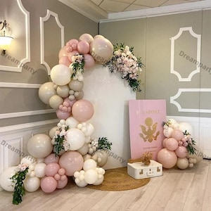 Kit ghirlanda di palloncini Boho da 120 pezzi - Arco di palloncini color sabbia, rosa e marrone fumo per baby shower, addio al nubilato, matrimonio, decorazioni per feste di compleanno