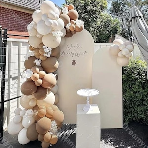 Kit arco palloncini sabbia bianca caramello 98 pezzi - Ghirlanda palloncini boho per baby shower, decorazioni per feste di compleanno, decorazioni per battesimi, anniversari di matrimonio
