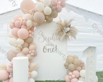 132 szt. Boho Balloons Garland Kit - różowy, piaskowy, biały i brązowy łuk balonowy na Baby Shower, wieczór panieński, wesele, dekoracje na przyjęcie urodzinowe