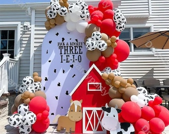 thumbnail image 2 of 125 PCS Cowboy Theme Balloon Set - Farm Party Decor With Matte Lemon, Orange & Cow Print Balloons 2 of 10