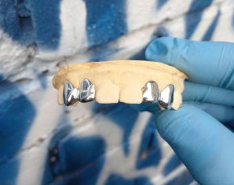 925 double silver cap custom grillz