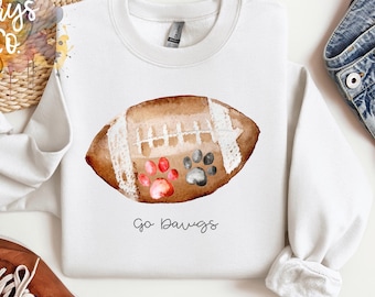 Go Dawgs Georgia Bulldog Football Watercolor PNG File Digital Design Clip Art | Instant Download | DIY