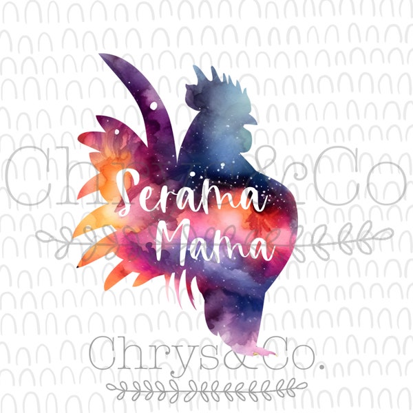 Serama Mama Rooster Tiny Chicken Mama Water Color PNG File Digital Design Clip Art | Digital Download for Sublimation Printing DIY Galaxy