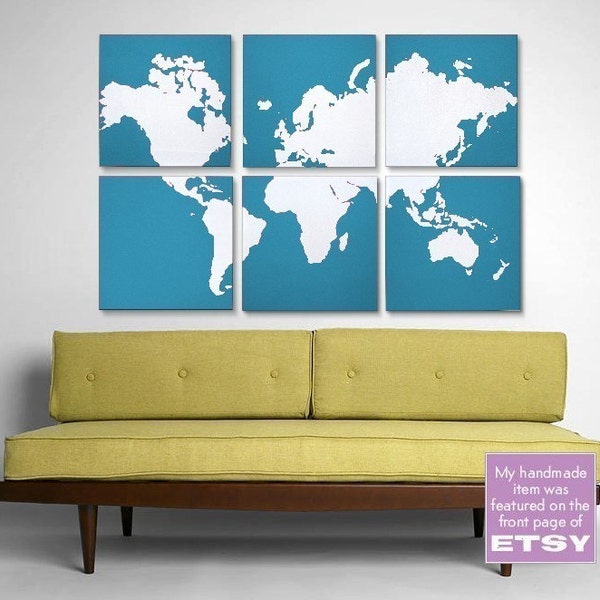 World Map - Large Collection of 6 - Original Silk Screen Prints