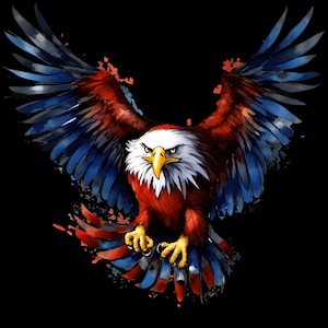 Patriotic Eagle PNG: American Flag Graphic (Digital Download)