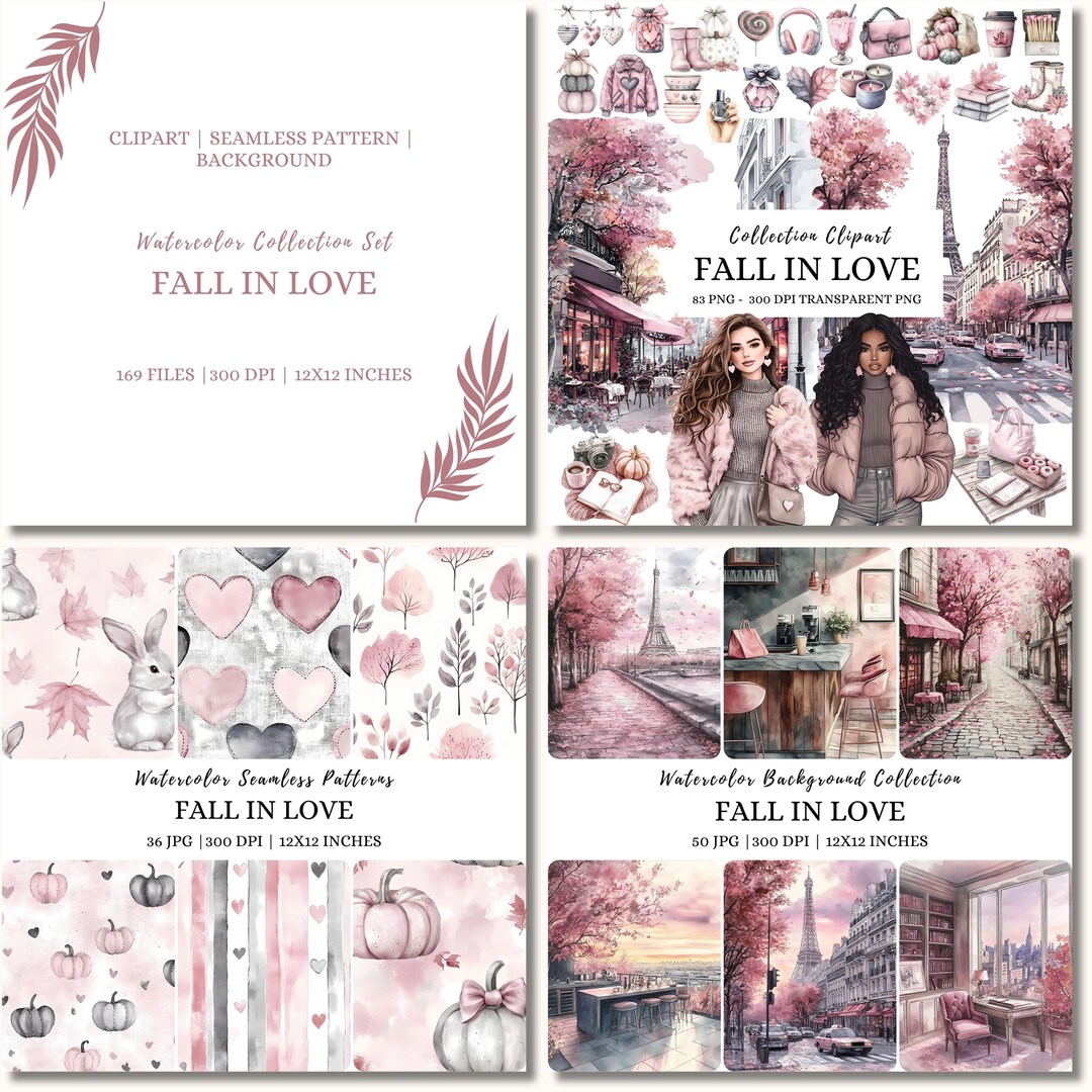 Watercolor Autumn Clipart Bundle: Cozy Fall PNG Graphics (digital ...