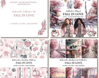 Watercolor Autumn Clipart Bundle: Cozy Fall PNG Graphics (Digital Download)