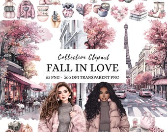 Watercolor Autumn Clipart Bundle, Cozy Fall PNG Graphics, Autumn Vibes, Digital Stickers, Commercial Use,