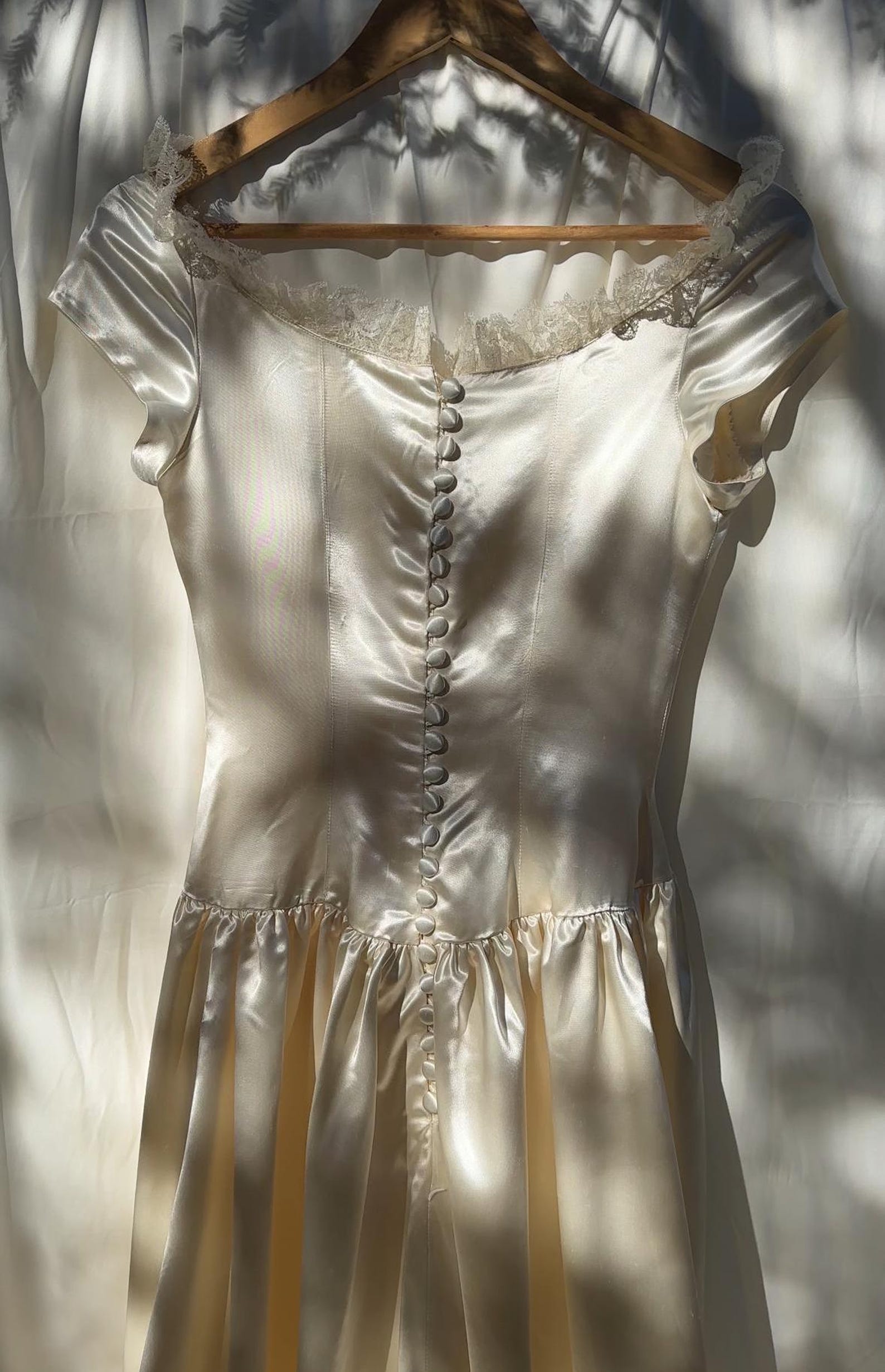 1940s Lilac Liquid Satin Dress | XS/S
