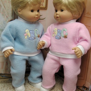 Pink OR  Blue ABC Playsuits for Bitty Baby Girl or Boy or Twins