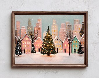 Impression Toile Vintage Sapin Noël Décoration Murale - Switzerland