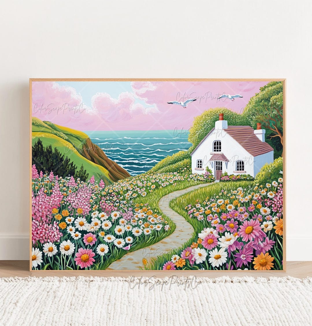 Printable Coastal Wall Art Coastal Cottage Print Cute Summer Art Print ...