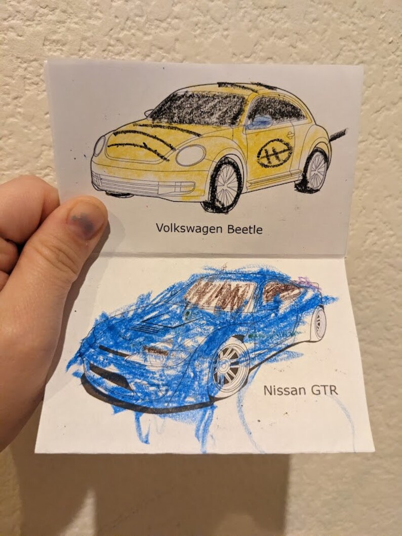 Car Valentine's Day Mini Coloring Book Activity Printable Digital PNG ...