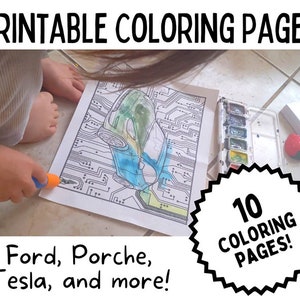 Coloring Pages Cars BUNDLE, Printable Adult Coloring Pages | Kids Girls Boys | Mandala Abstract | Activity At Home | Instant Download | vw