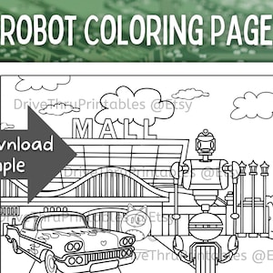 Printable Robot Coloring Page for kids and adults, Printable coloring page for Kids Girls Boys | sample download | mallcop mall cop robocop
