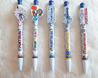 Portugal Souvenir Pen  Portuguese Rooster Pens Portugal Gift Set Travel Souvenir Pens  Portugal Stationery Set of 5 Ballpoint Pens