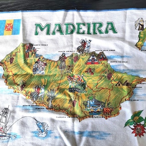 Madeira Island Vintage Geschirrtuch Geschenktuch Karte Vintage portugiesisches Souvenir Traditionelle regionale Portugal Geschenk-Wand-Dekor-exklusive Kunst
