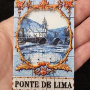 Souvenir from Portugal Fridge Magnet Ponte de Lima Magnet Gift Portuguese Tiles Affordable Gift Cute Present Portugal Lover Wedding Souvenir