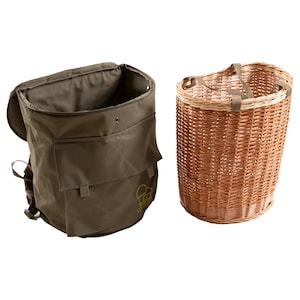 Natuurlijke rieten rugzak voor het foerageren van paddenstoelen in twee delen/originele handgemaakte mand/picknickmand/cadeau paddenstoelplukker
