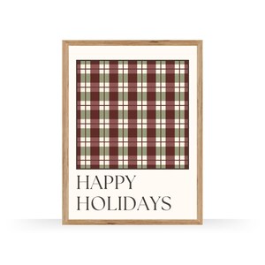 happy holidays sign / fun christmas decorations / christmas art prints / vintage christmas wall art / farmhouse christmas decor