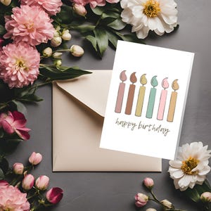 Geburtstagskarte, Geburtstagskarte Kerze, alles Gute zum Geburtstag, Geburtstagskarte zum Ausdrucken, süße Geburtstagskarte, trendige Geburtstagskarte, druckbare Karte