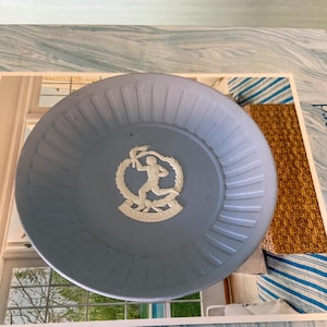 Vintage Wedgwood Pale Blue Jasperware Ashtray – Neoclassical Relief, Made in England