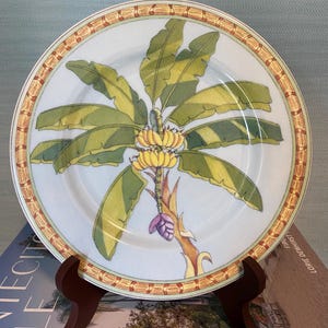 Set of 6 Luncheon Plates – Palm Collection by Tradewinds, Siddhia Hutchinson for Andrea by Sadek – Tropical Ceramic Plates