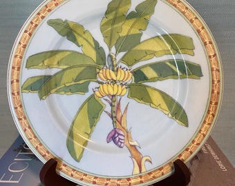 Tropical Palm Luncheon Plates - Andrea by Sadek - Set of 6