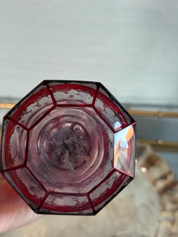 Ruby Flash Perfume Bottle with Stopper — Etched F… - image 4