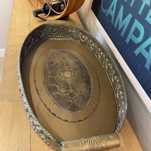 Castilian Imports Plateau de Service en Laiton avec Finition Antique