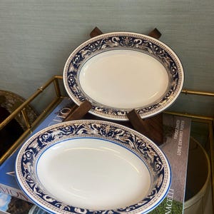 Set of 2 Wedgwood Florentine Oval Bowls | Open Vegetable Dish | Made in England