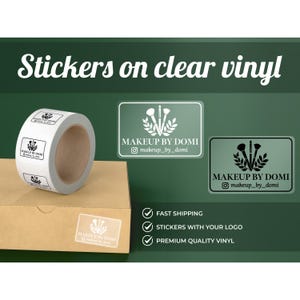 Custom Clear Logo Labels Stickers Personalized Business Logo, Rectangle Logo Label, Transparent Labels, Customize Logo
