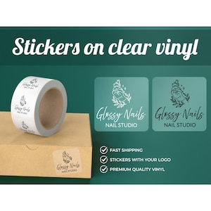 Custom Clear Logo Labels Stickers Personalized Business Logo, Square Logo Label, Transparent Labels, Customize Logo