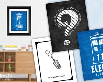 Doctor Who Prints (16 designs) // 8x10 Print Poster, Geek Wedding Artwork & Birthday, Anniversary Gifts // 8x10 Wall Art