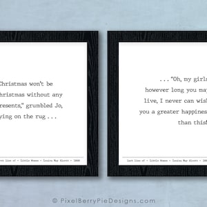 Little Women, Louisa May Alcott // First Line & Last Line Literature Prints // Book Gifts, 8x10 Wall Art // Ready to Ship