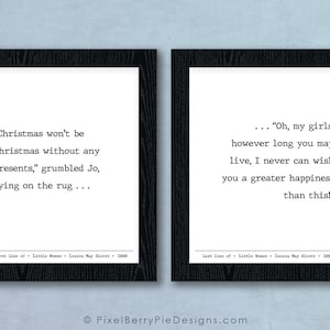 Little Women, Louisa May Alcott // First Line & Last Line Literature Prints // Book Gifts, 8x10 Wall Art // Ready to Ship image 1