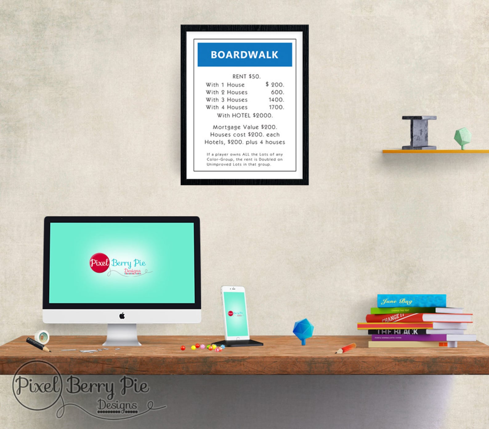 DIGITAL DOWNLOAD Original Monopoly Property Printable Artwork File ...