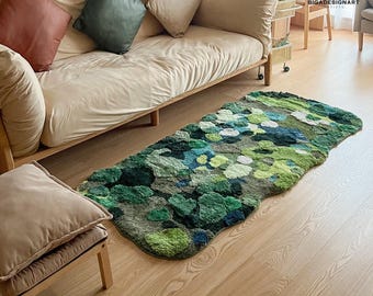 Handmade Forest Rugs,Customized Moss Rugs,Turfted Wool Moss Rug,3D Area Turfting Rugs Carpet,Rugs,Kid's Carpet,Artificial Grass Area Rug