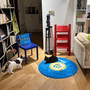 Colorful Round Vinyl Record Rug With Music Notes,Music Record Carpet,Machine Rug,Gift For Music Lovers,Custom Retro Vinyl Record Round Rug