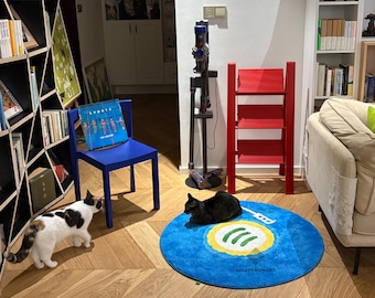 Colorful Round Vinyl Record Rug With Music Notes,Music Record Carpet,Machine Rug,Gift For Music Lovers,Custom Retro Vinyl Record Round Rug