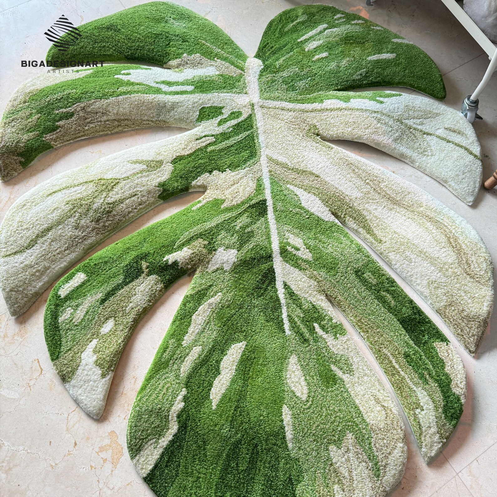 Monstera Rug,alocasia Tufted Rugs,green Monstera Leaf Rug,hand-tufted ...