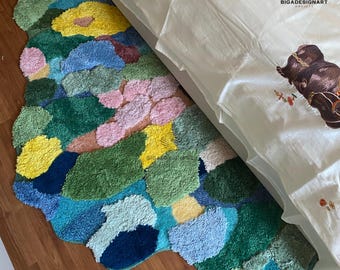 Neben Teppichen, Teppich Benutzerdefinierte Moos Wiesen Waldteppiche, Moos Waldteppiche, Grüne Moos Riegelhaken Teppiche, Wohnkultur Teppich, Für Schlafzimmer Ästhetik