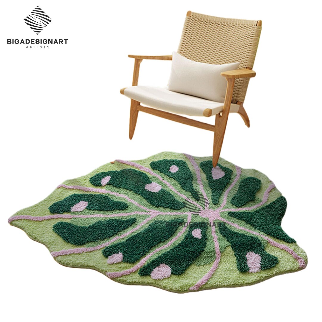 Thermal Colorful Monstera Leaf Fluffy Tufted Rug,colorful Monstera ...