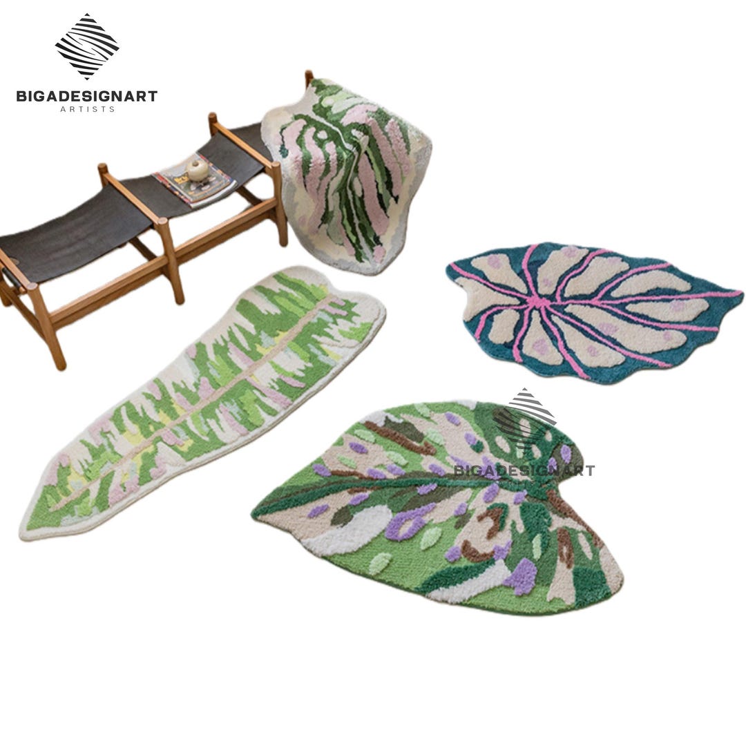 Colorful Monstera Carpet,tropical Monstera Leaf Rug,exotic Vibes ...