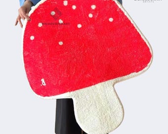 Pilzteppich, runder Pilzteppich, Pilzteppich, Pilzblumenteppich, Pilzdekorteppich, Pilzliebhaber Teppich, Küchenteppich, Naturteppich