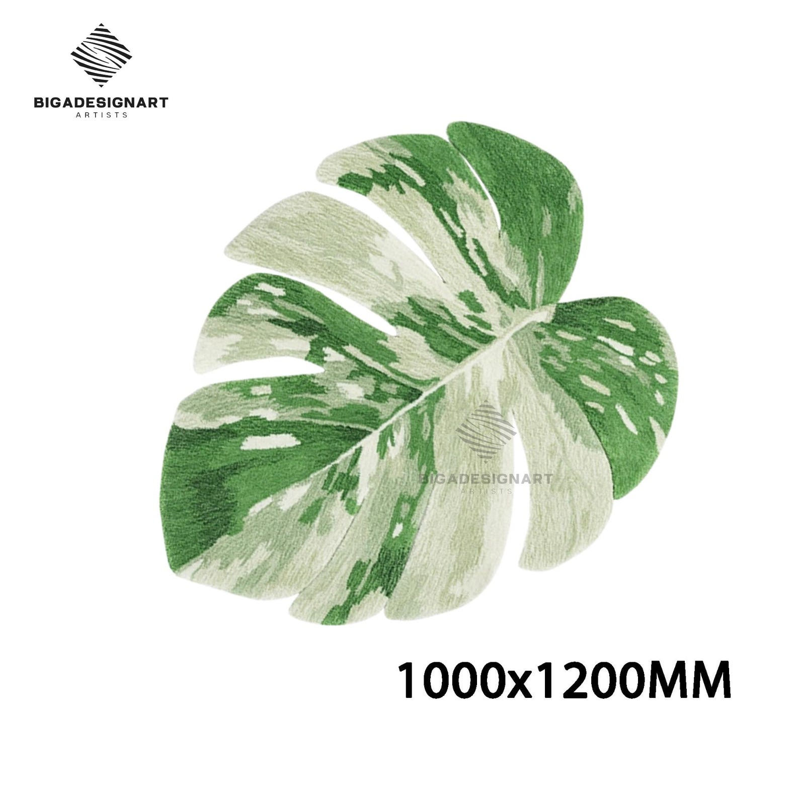 Monstera Rug,alocasia Tufted Rugs,green Monstera Leaf Rug,hand-tufted ...