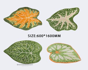 Green Plant Rug,Monstera Leaf Rug, Fluffy Monstera Rugs,Tufted Monstera Rug, Bedroom Rug Bath Rug,Home Decor,Housewarming Gift,Washable Rug