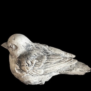 Handgefertigter Zement Vogel, 3” lang, 2” hoch/ “1 1/2” breit