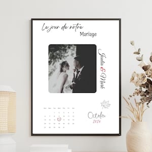 Regalo de San Valentín, póster de pareja personalizado, póster con fecha de encuentro: el día en que nos conocimos/nos casamos/nos unimos civilmente, etc.